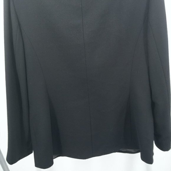 VTG Kasper 100% Wool Removeable Faux Fur Collar Blazer/Light Jacket 12 Black/Tan - Picture 11 of 16